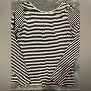 H&M Black and Cream Striped Shirt